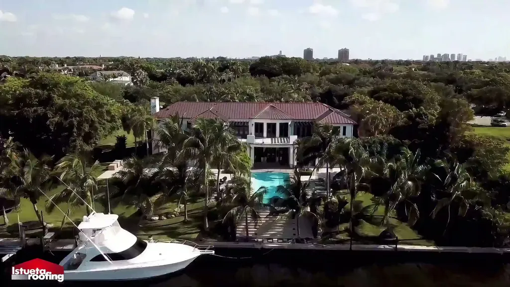 Standing-seam metal roof on a Coconut Grove bayfront contemporary home