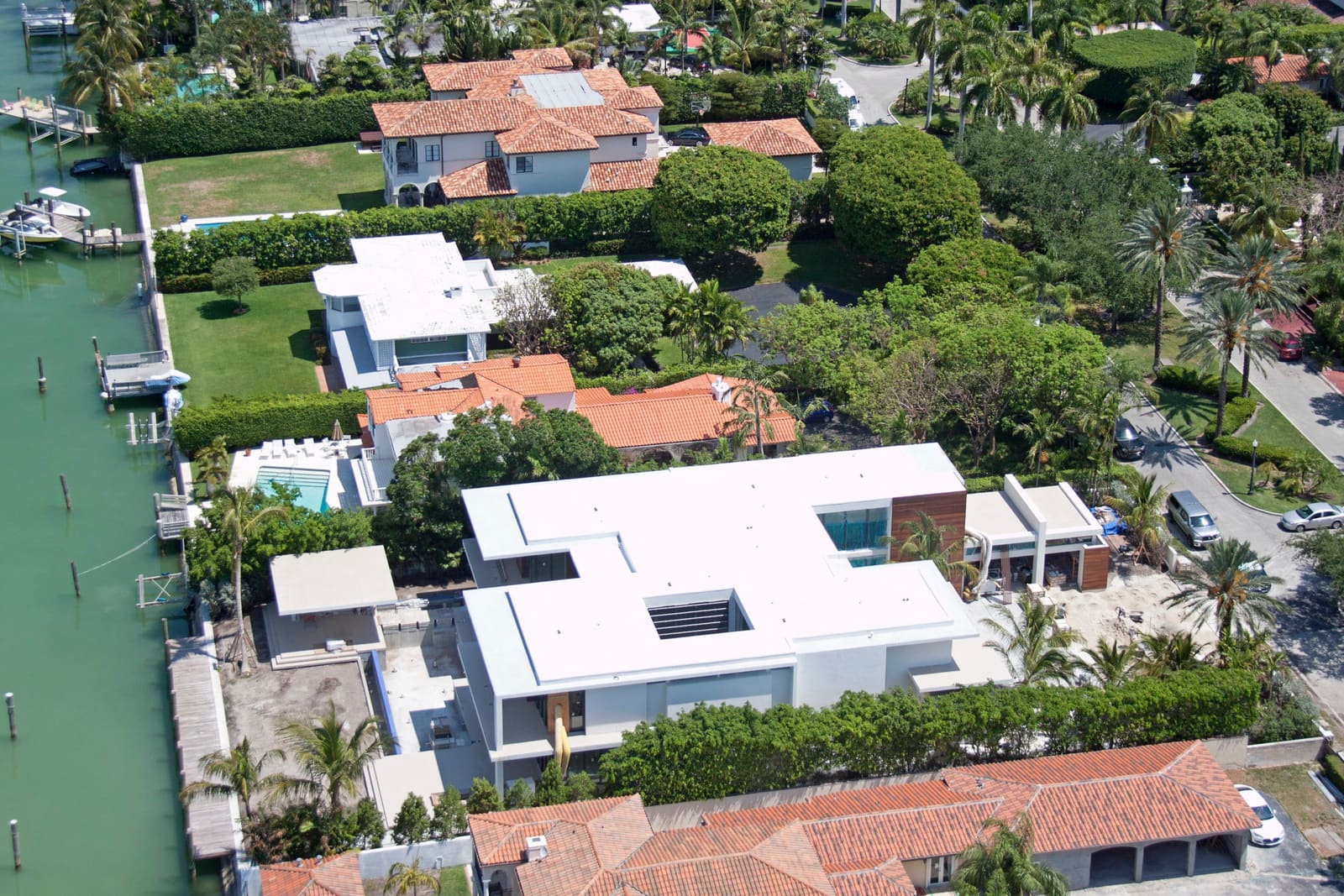 TPO flat membrane on a Pinecrest estate courtyard section